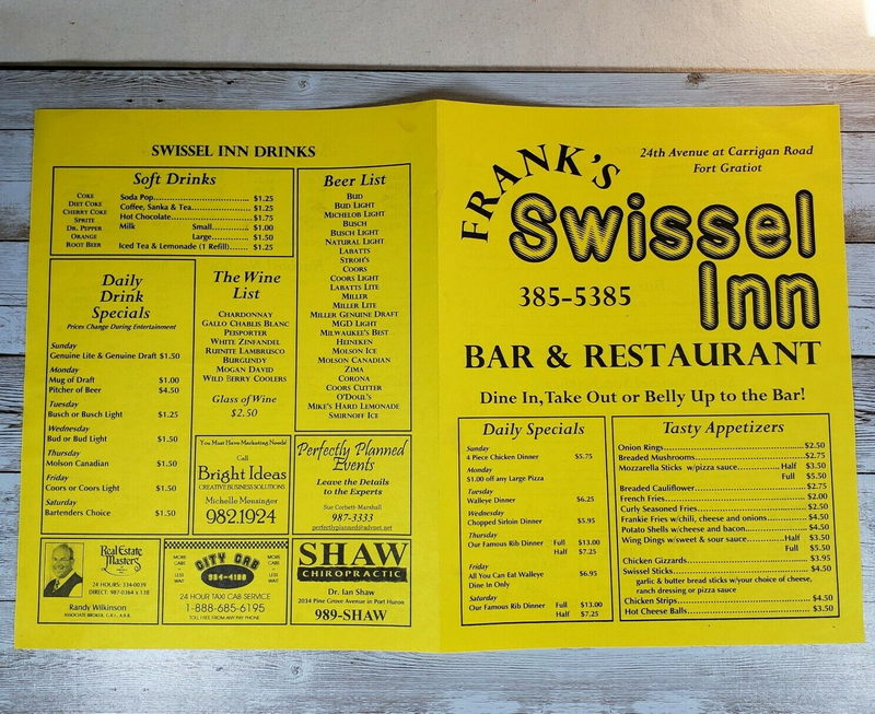 Swissel Inn - Menu